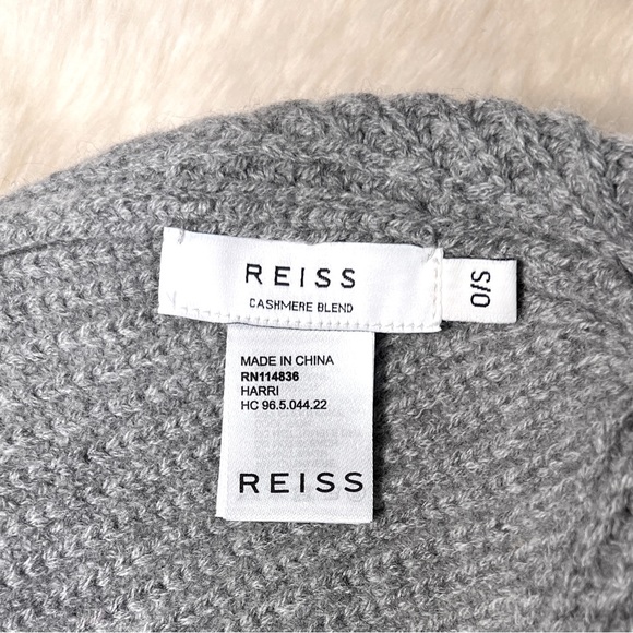 REISS | Harri Cashmere Wool Ribbed Hat - Picture 2 of 4